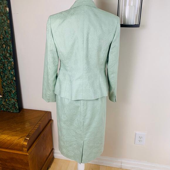 Vintage Jones New York Suit Size 8 2-Piece Skirt Suit w/ Blazer Jacket Green - Picture 10 of 12